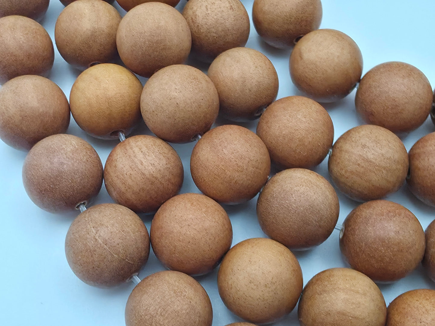 Natural Sandalwood Round beads AA Grade – 15" Strand