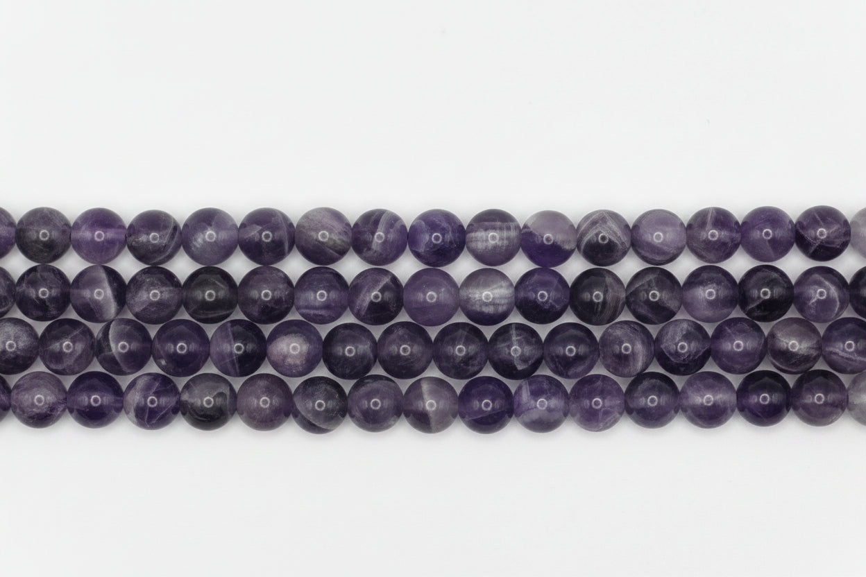 Amethyst Round beads AAA Grade Deep Purple - 15.5" Strand