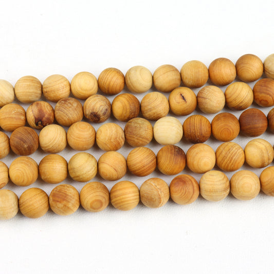 Cypress Wood round beads AA Grade – 15" Strand