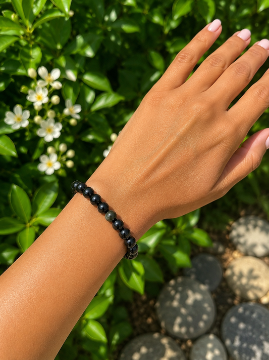 Black Obsidian Bracelet – Premium Natural Gemstone 8mm Stretch Bracelet