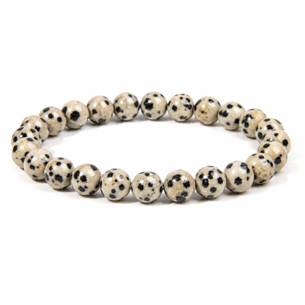 Dalmatian Jasper Bracelet – Premium Natural Gemstone 8mm Stretch Bracelet