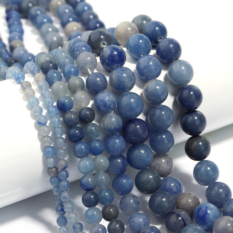 Blue Aventurine round Beads AA Grade - 15.5" Strand