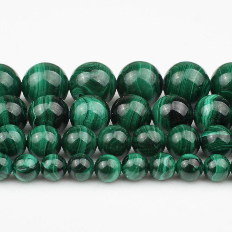 Malachite round beads AAA Grade - 15.5" Strand