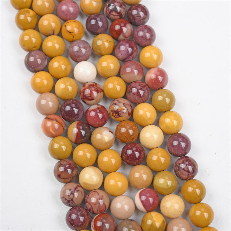 Mookaite Jasper round Beads A Grade - 15.5" Strand