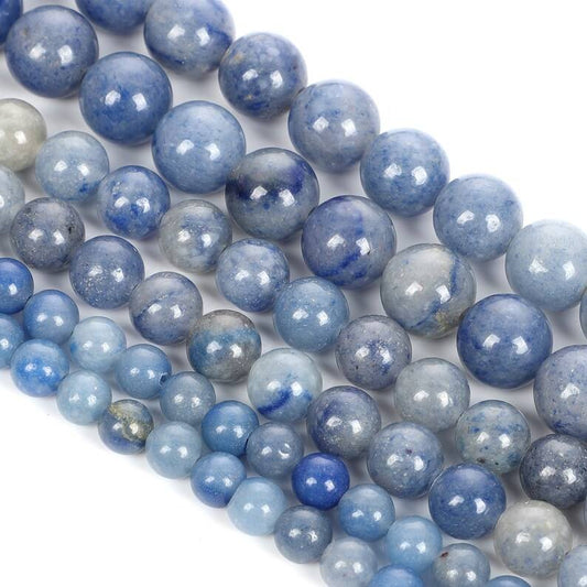 Blue Aventurine round Beads AA Grade - 15.5" Strand