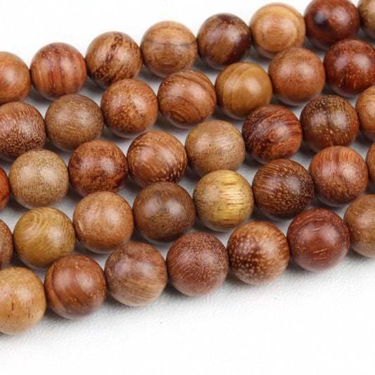 Burmese Rosewood Round beads AA Grade – 15" Strand
