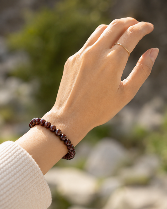 Indian Garnet Bracelet – Premium Natural Gemstone 8mm Stretch Bracelet