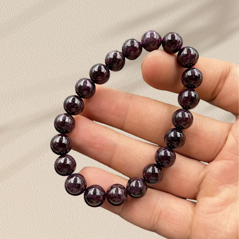Indian Garnet Bracelet – Premium Natural Gemstone 8mm Stretch Bracelet