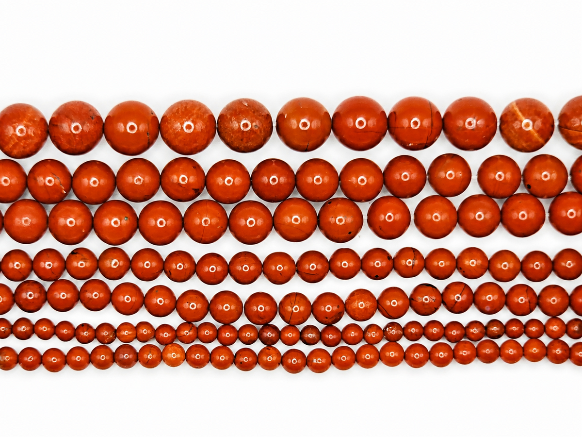 Red Jasper Round beads AAA Grade, Deep Brick-Red – 15.5" Strand