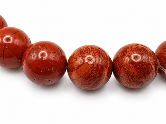 Red Jasper Round beads AAA Grade, Deep Brick-Red – 15.5" Strand