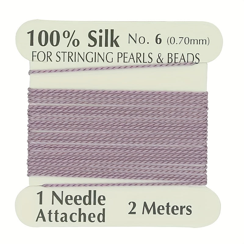 Natural Silk Thread 0.7mm for Beading & Jewellery Making with Needle