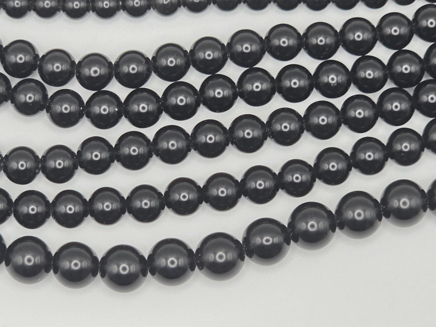 Black Onyx Round beads AAA+ Grade - 15.5" Strand