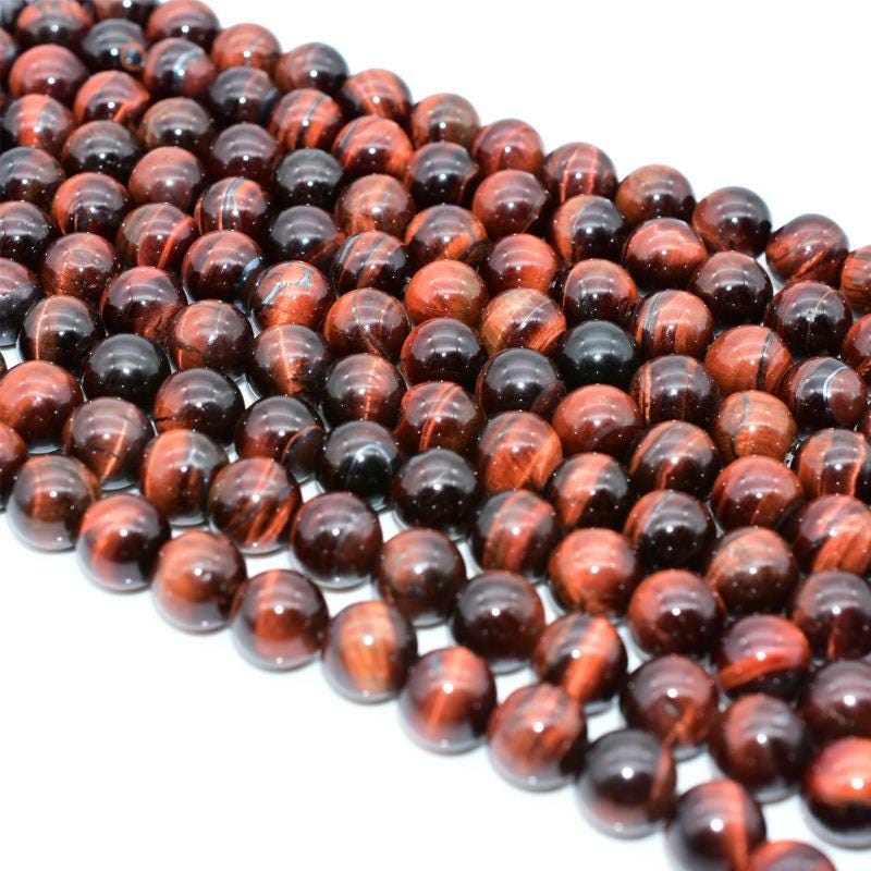 Tiger's Eye Round beads AAA Grade, Golden Red - 15" Strand