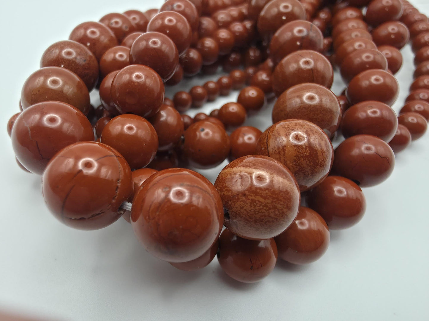 Red Jasper Round beads AAA Grade, Deep Brick-Red – 15.5" Strand