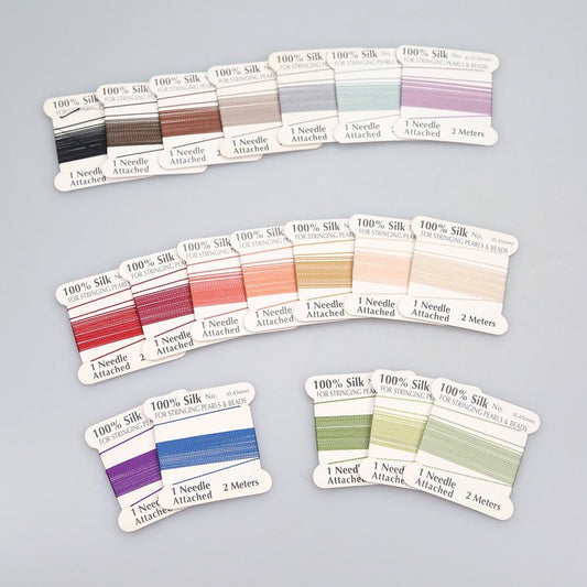 Natural Silk Thread 0.6mm for Beading & Jewellery Making with Needle