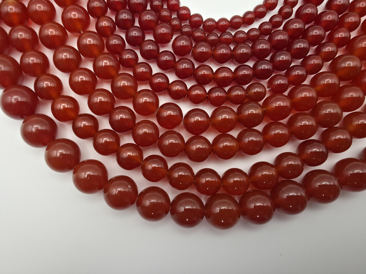 Carnelian Round beads AAA+ Grade, Deep Red - 15" Strand