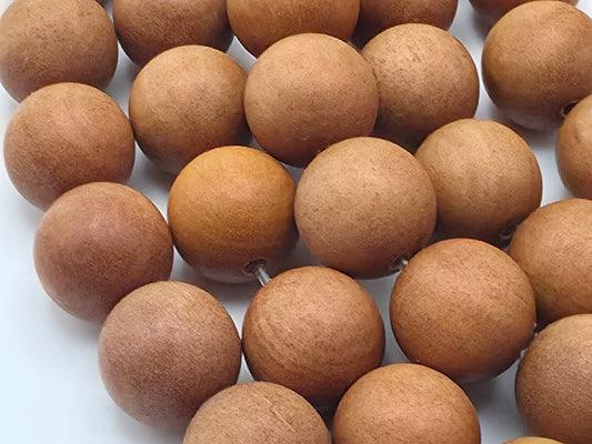 Natural Sandalwood Round beads AA Grade – 15" Strand