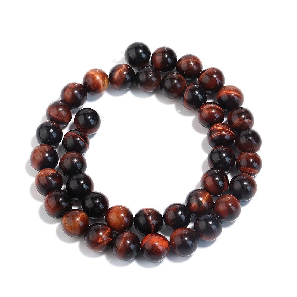 Tiger's Eye Round beads AAA Grade, Golden Red - 15" Strand
