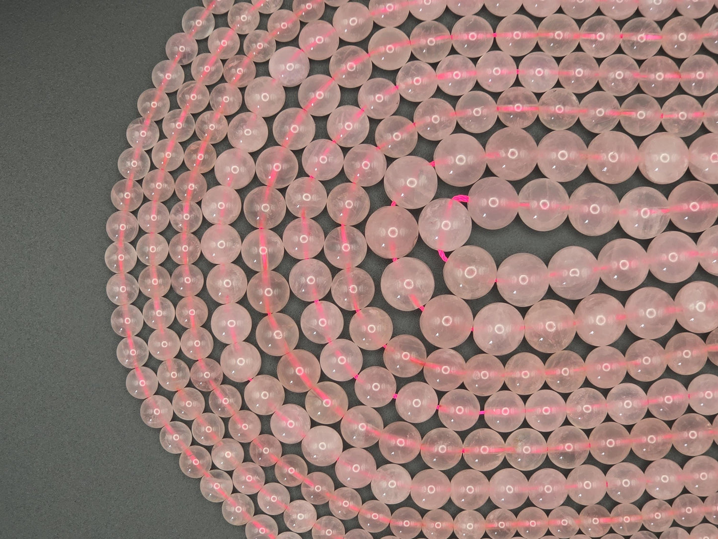 Rose Quartz Round beads AAA+ Grade, Soft Pink - 15.5" Strand