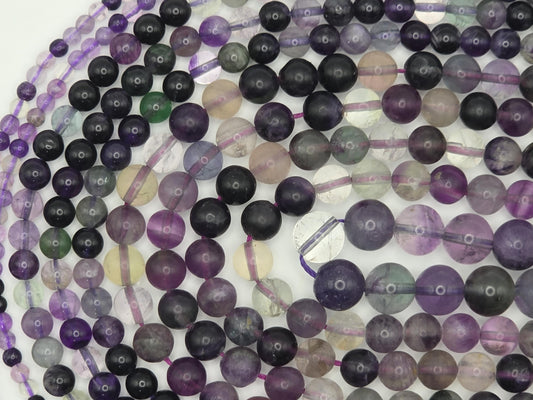 Fluorite Round beads AAA Grade - 15" Strand