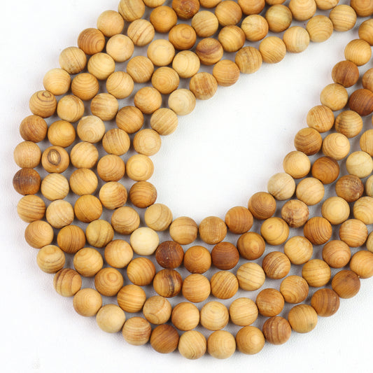 Cypress Wood round beads AA Grade – 15" Strand