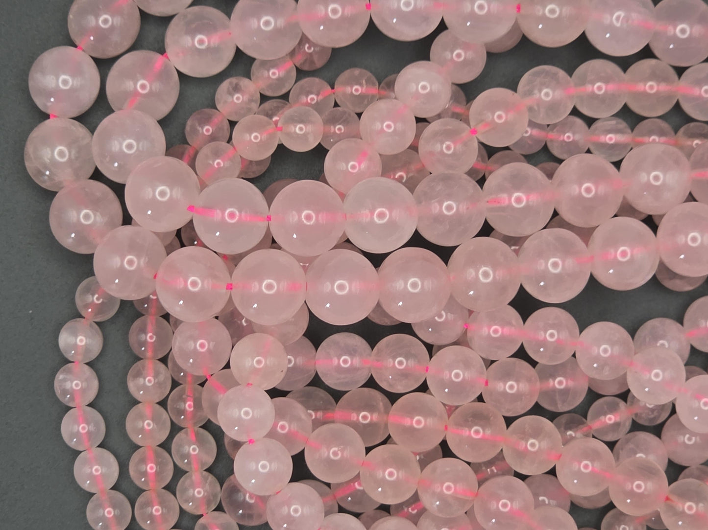 Rose Quartz Round beads AAA+ Grade, Soft Pink - 15.5" Strand