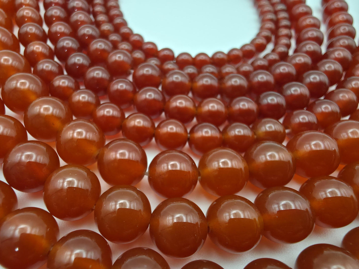 Carnelian Round beads AAA+ Grade, Deep Red - 15" Strand