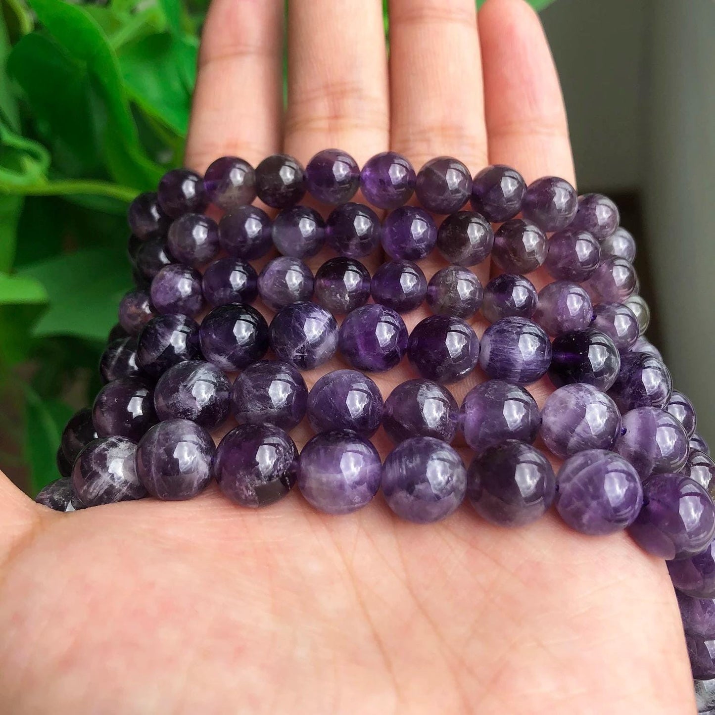 Amethyst Round beads AAA Grade Deep Purple - 15.5" Strand
