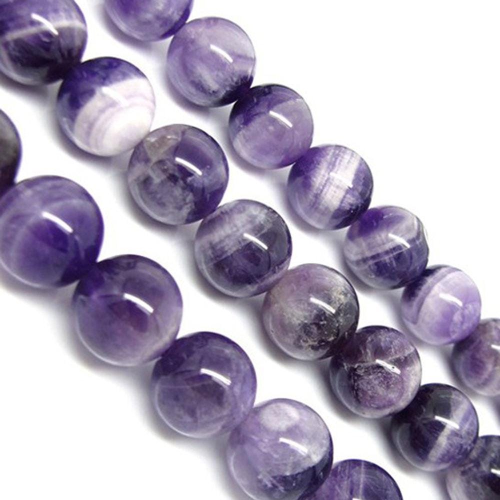 Amethyst Round beads AAA Grade Deep Purple - 15.5" Strand