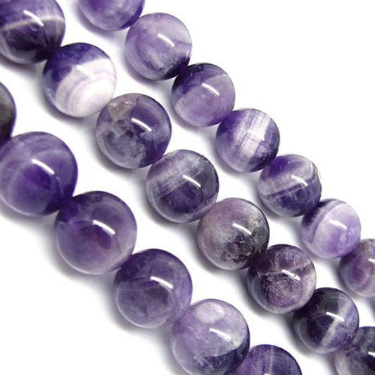 Amethyst Round beads AAA Grade Deep Purple - 15.5" Strand