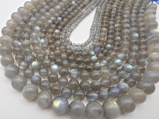 Labradorite Round beads AAA+ Grade, Flashing colour - 15" Strand