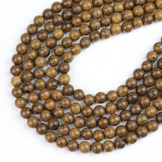 Wenge Wood round beads AA Grade – 15" Strand