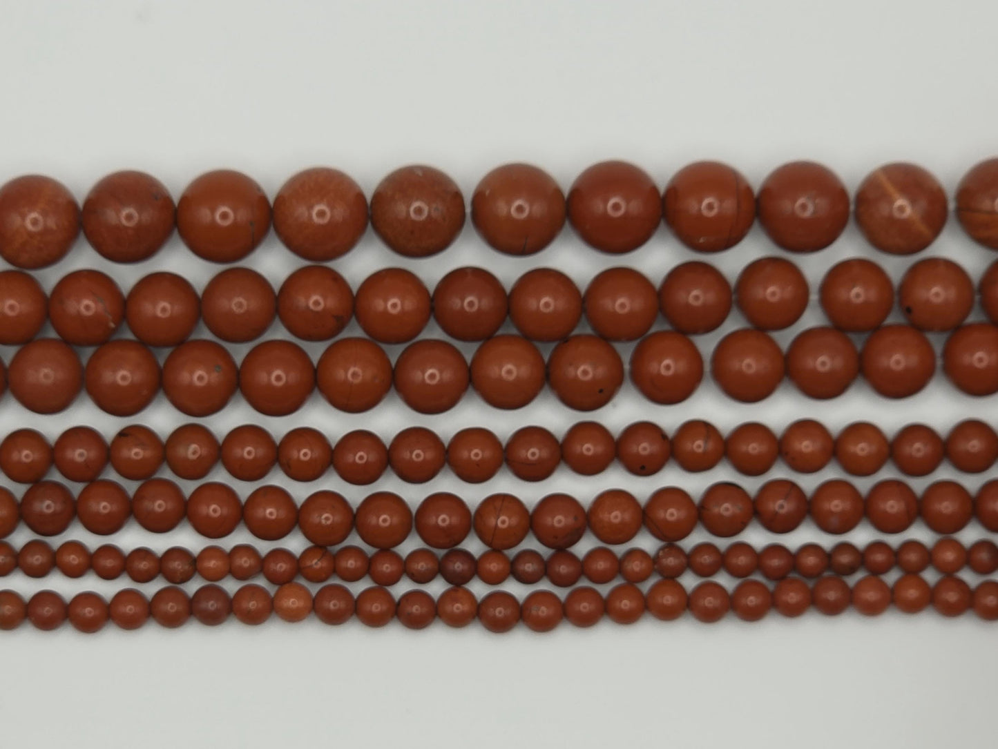 Red Jasper Round beads AAA Grade, Deep Brick-Red – 15.5" Strand