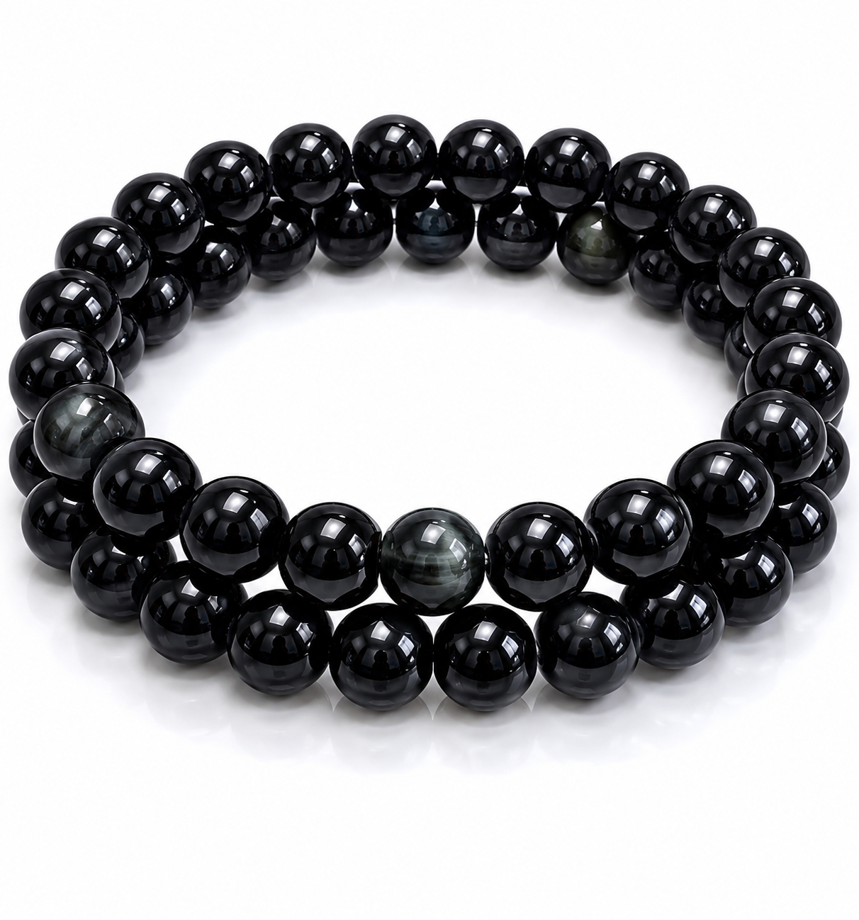 Black Obsidian Bracelet – Premium Natural Gemstone 8mm Stretch Bracelet