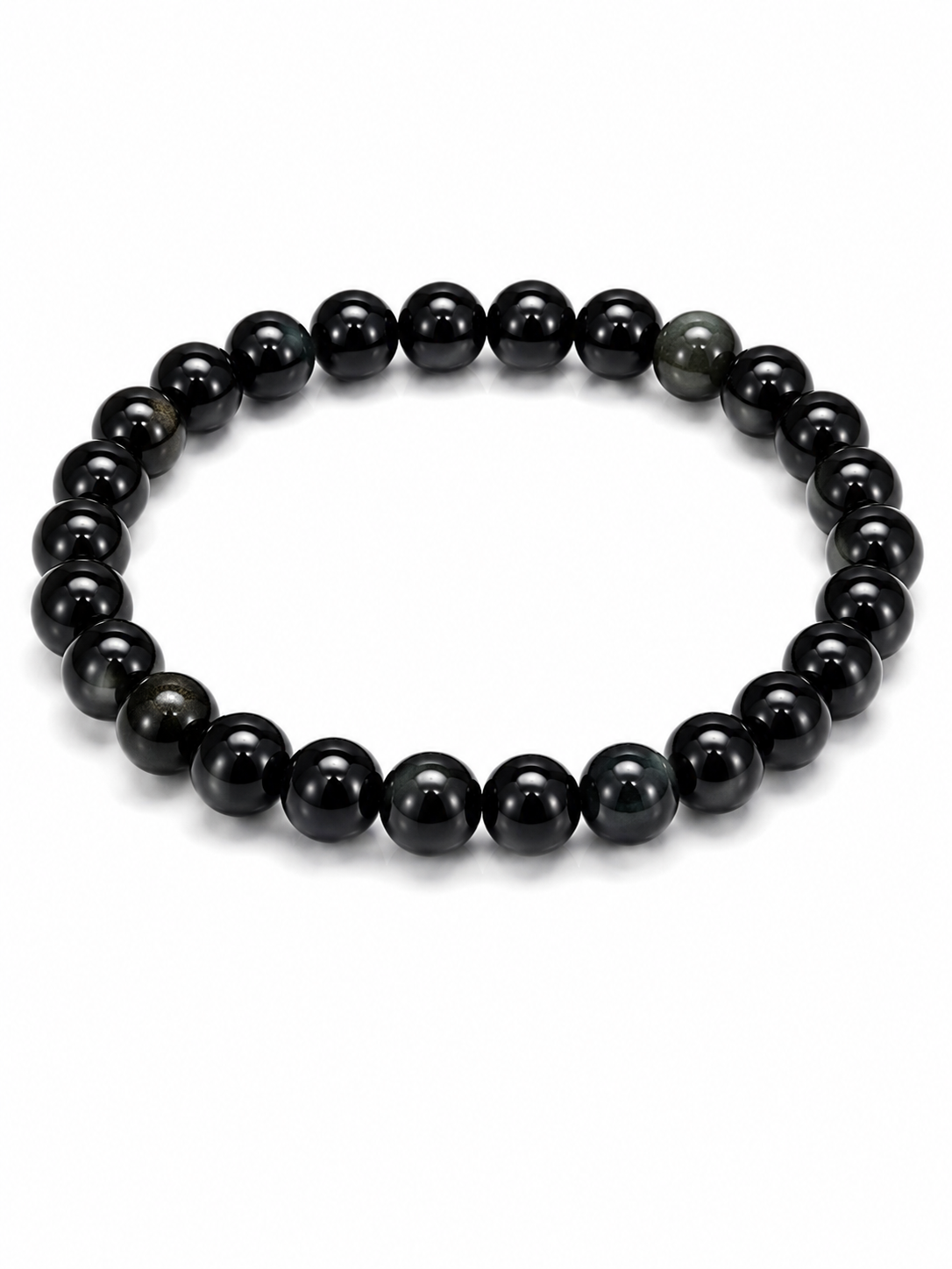 Black Obsidian Bracelet – Premium Natural Gemstone 8mm Stretch Bracelet