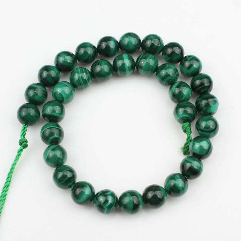 Malachite round beads AAA Grade - 15.5" Strand