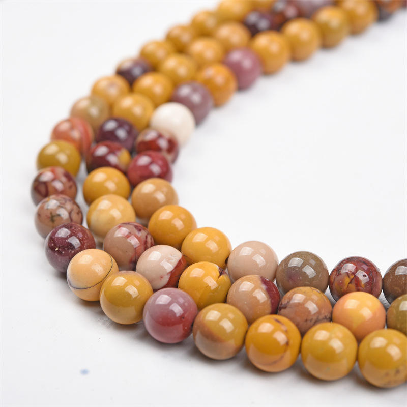 Mookaite Jasper round Beads A Grade - 15.5" Strand