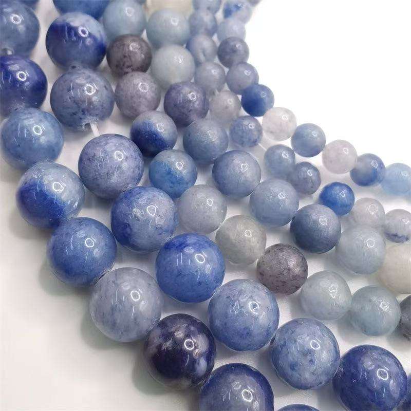 Blue Aventurine round Beads AA Grade - 15.5" Strand