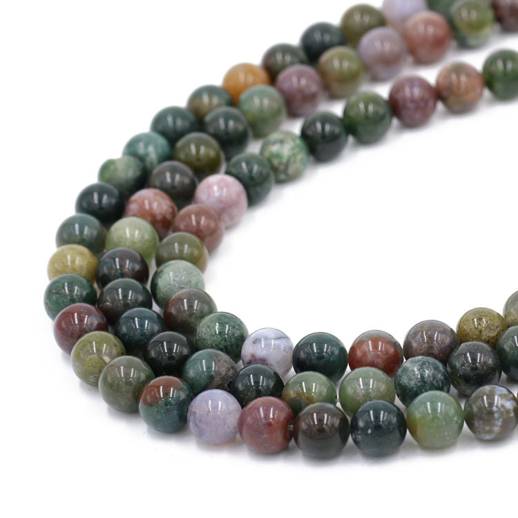 Indian Agata round Beads AA Grade - 15.5" Strand