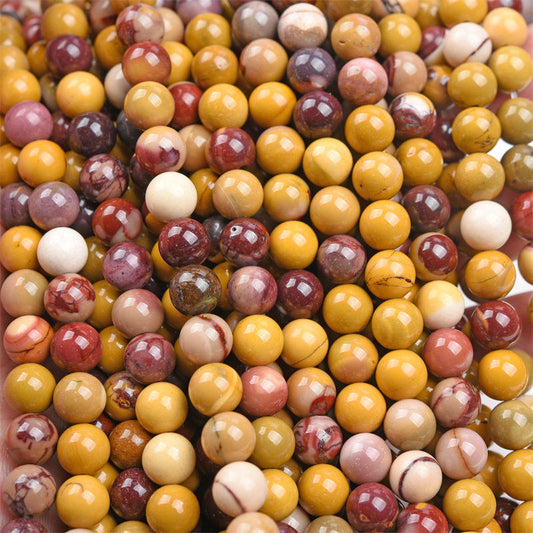 Mookaite Jasper round Beads A Grade - 15.5" Strand