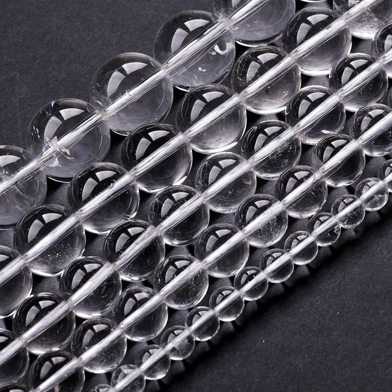 Rock Quartz Round beads AAA+ Grade - 15.5" Strand
