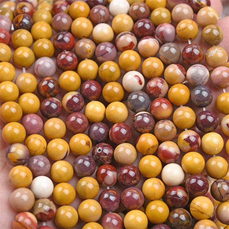 Mookaite Jasper round Beads A Grade - 15.5" Strand