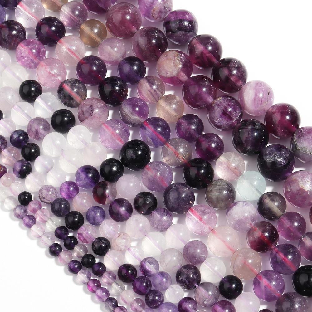 Natural AAA Fluorite round beads AAA Grade - 15" Strand