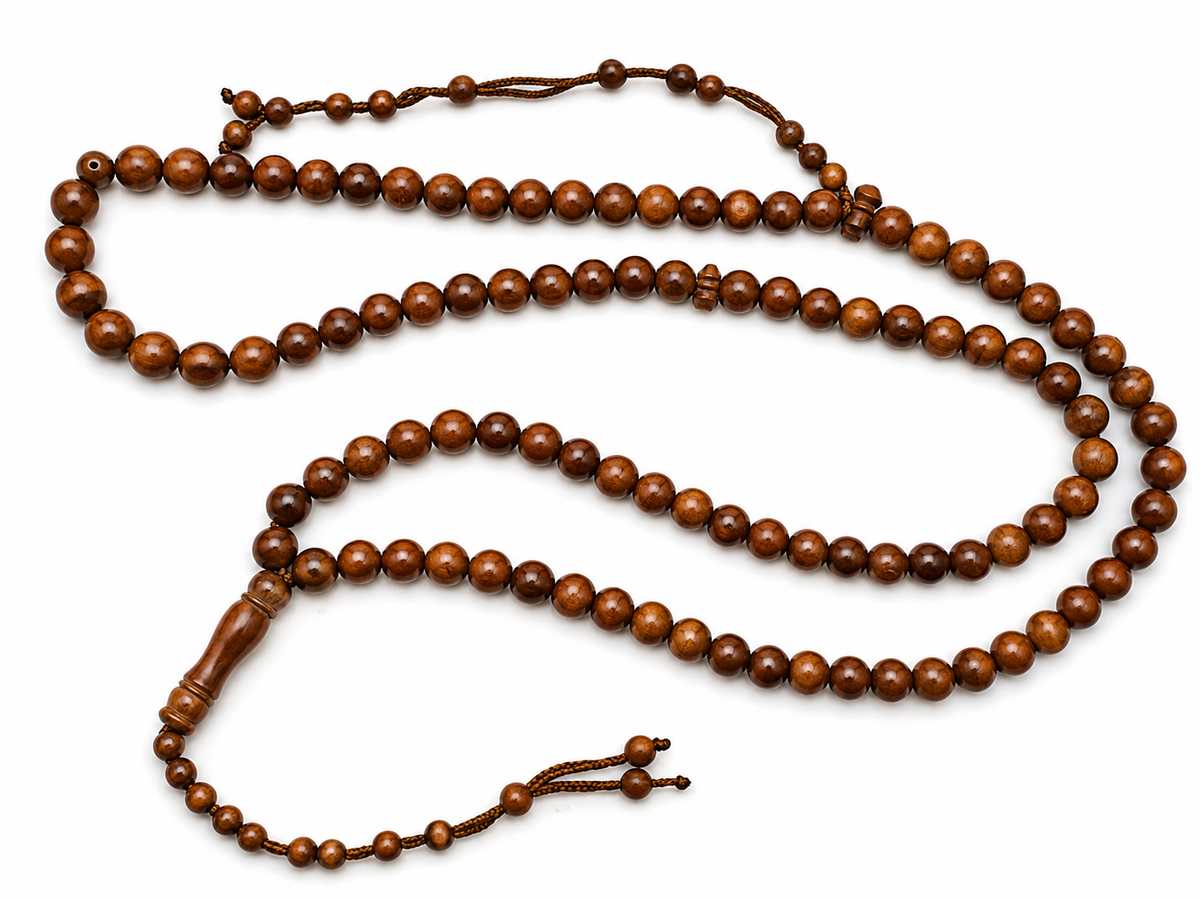 Kuka Wood Tasbih – 10mm, Premium 100 Bead Prayer Beads