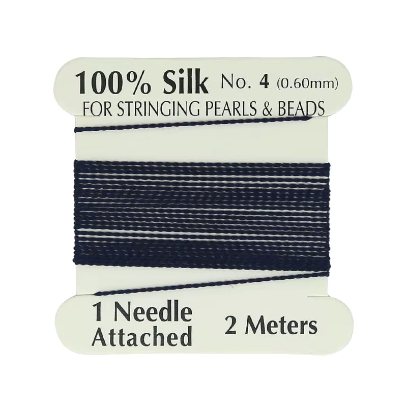 Natural Silk Thread 0.6mm for Beading & Jewellery Making with Needle