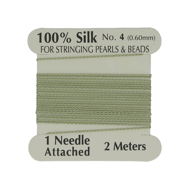 Natural Silk Thread 0.6mm for Beading & Jewellery Making with Needle