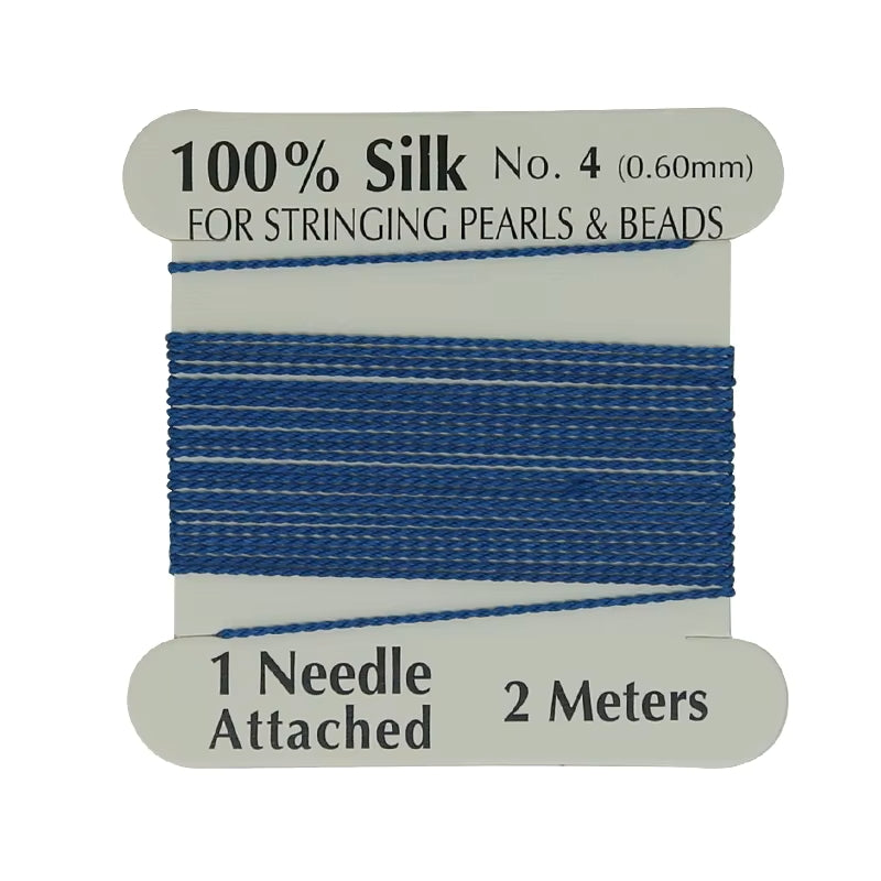 Natural Silk Thread 0.6mm for Beading & Jewellery Making with Needle