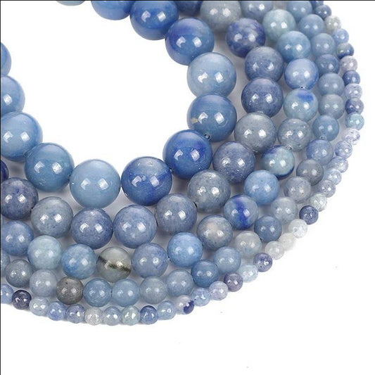 Blue Aventurine round Beads AA Grade - 15.5" Strand
