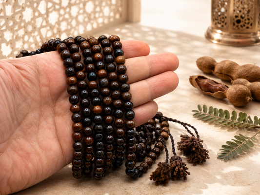 Tamarind Wood Tasbih – 8mm, Premium 100 Bead Prayer Beads
