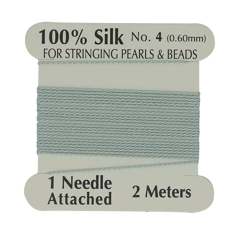 Natural Silk Thread 0.6mm for Beading & Jewellery Making with Needle
